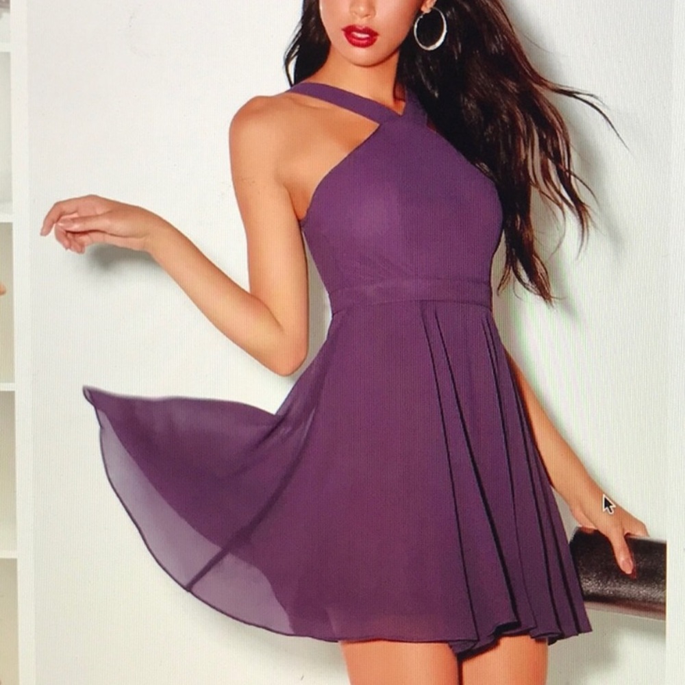 NWT Lulu’s dusty purple skater dress